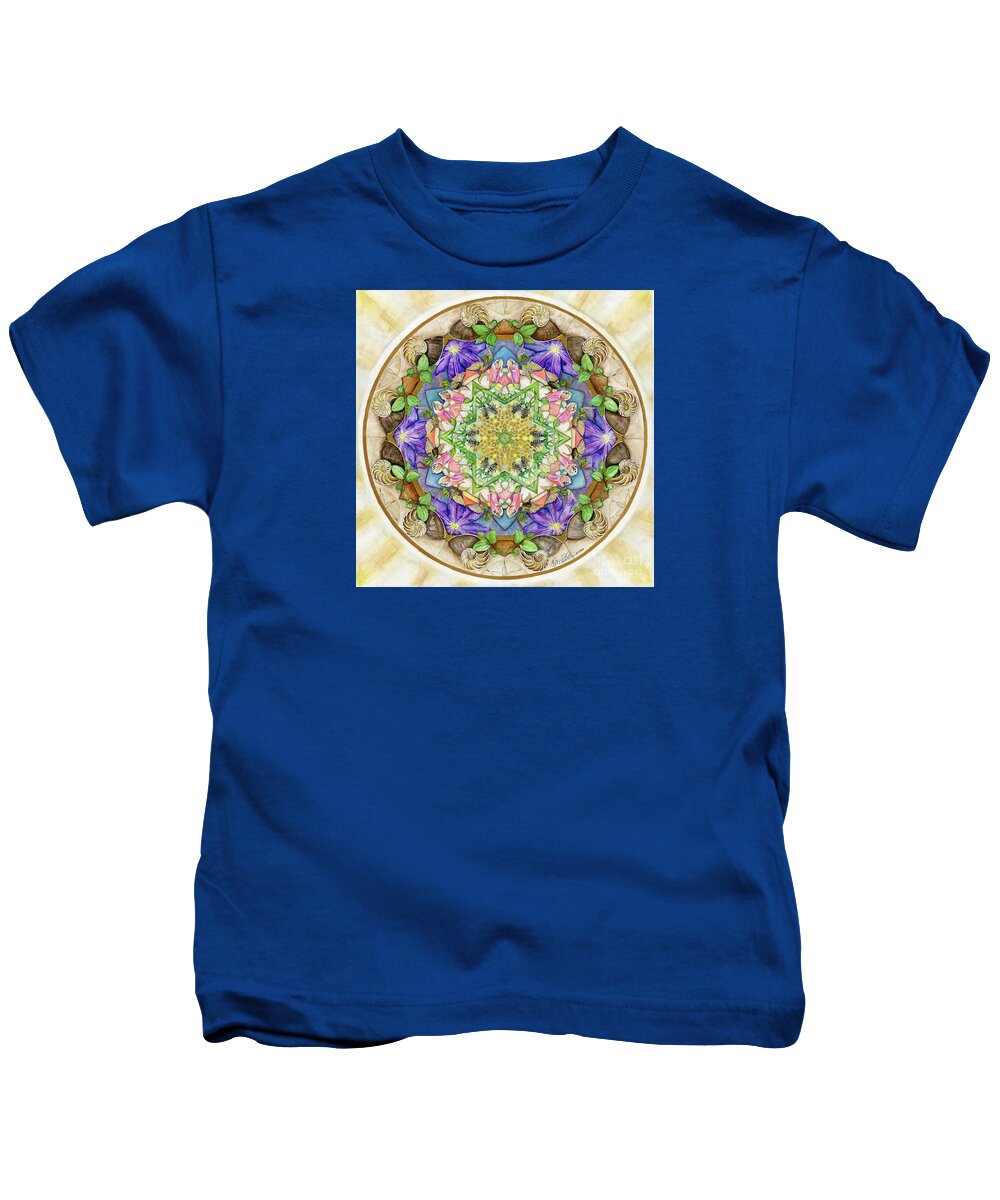 Mandala Kids T-Shirt featuring the painting Expect Good Mandala by Jo Thomas Blaine