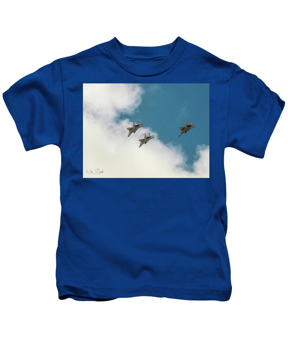 F15 Kids T-Shirt featuring the photograph F15 by Meir Ezrachi