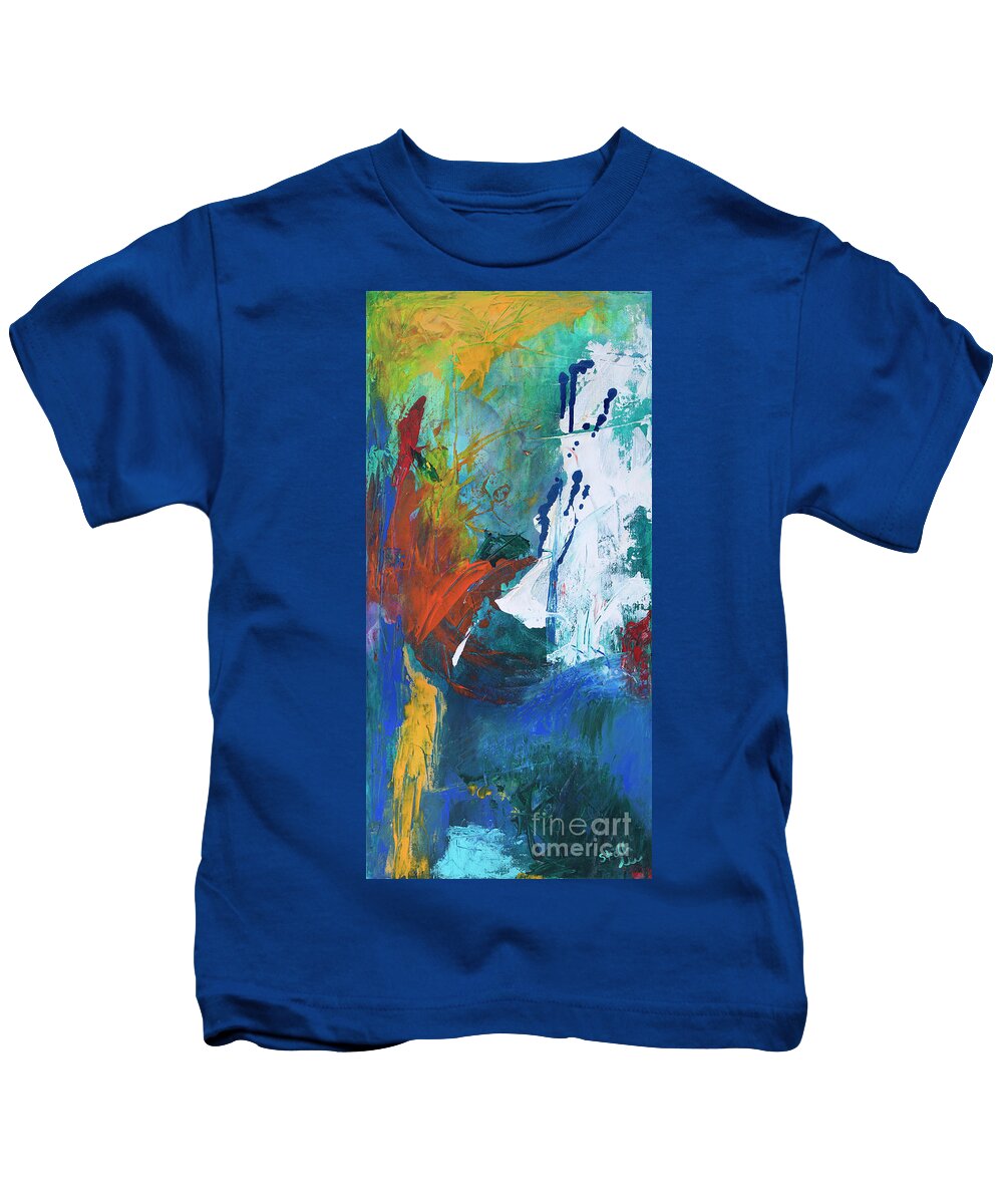 Abstract Painting Kids T-Shirt featuring the painting Feelings by Stella Levi