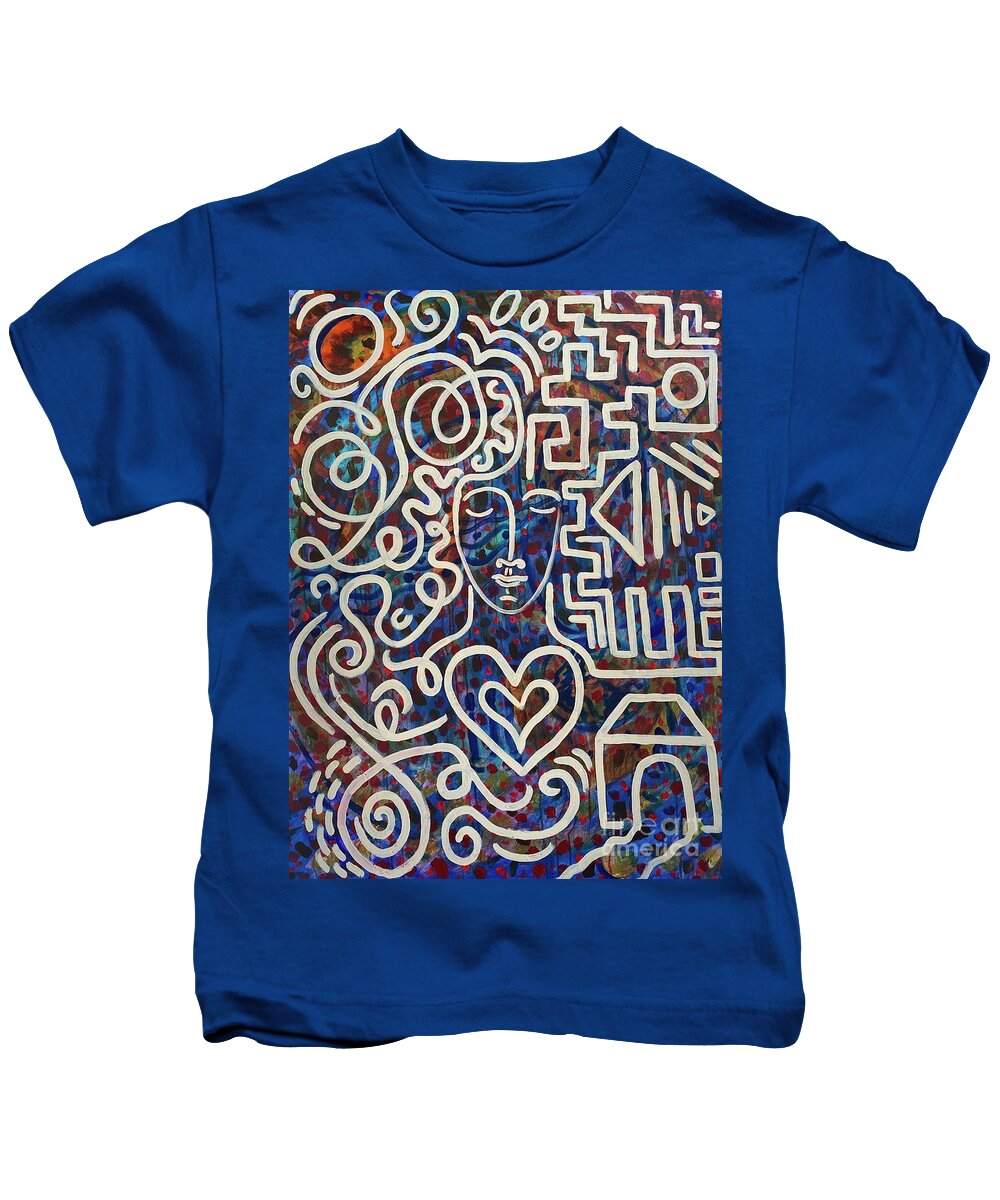 #thinking #inventing #idea #creativity #solution Kids T-Shirt featuring the painting First Grasp by Sylvia Becker-Hill