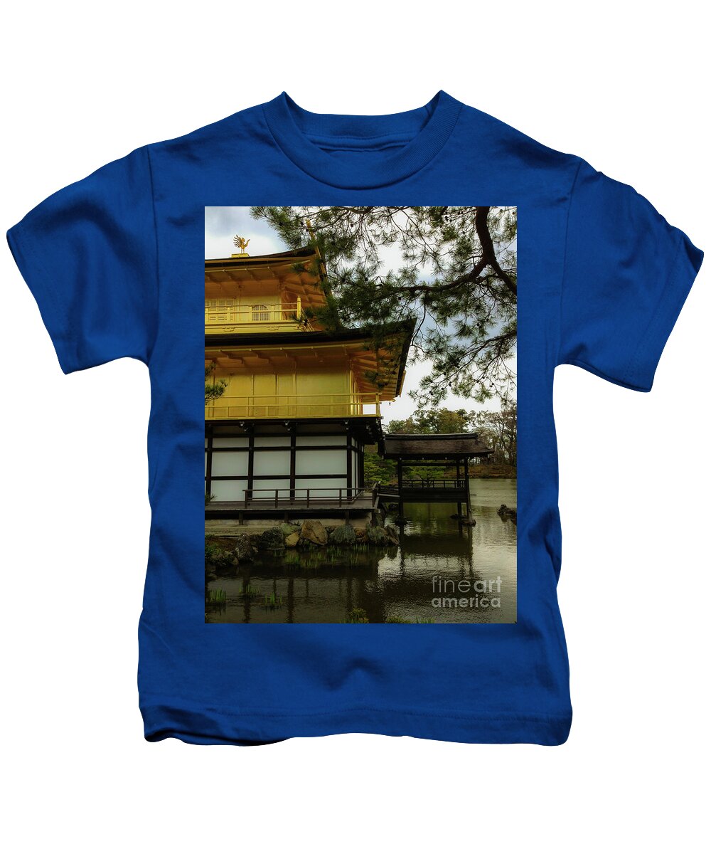 Kinkaku-ji Kids T-Shirt featuring the photograph Golden Temple by Marcel Stevahn
