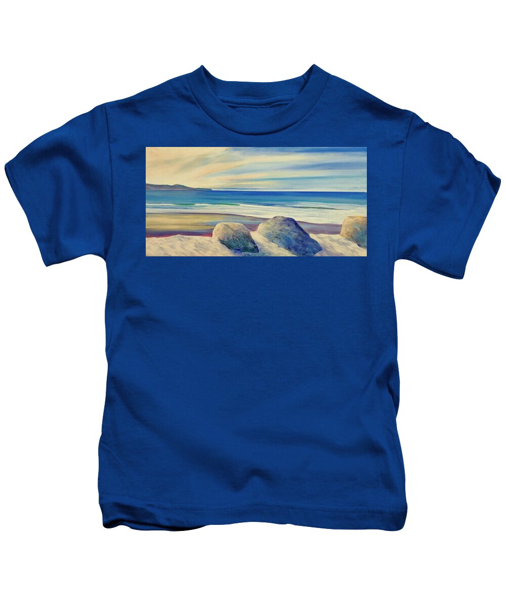 Beach Kids T-Shirt featuring the painting GoodMorningGoleta by Jeffrey Campbell
