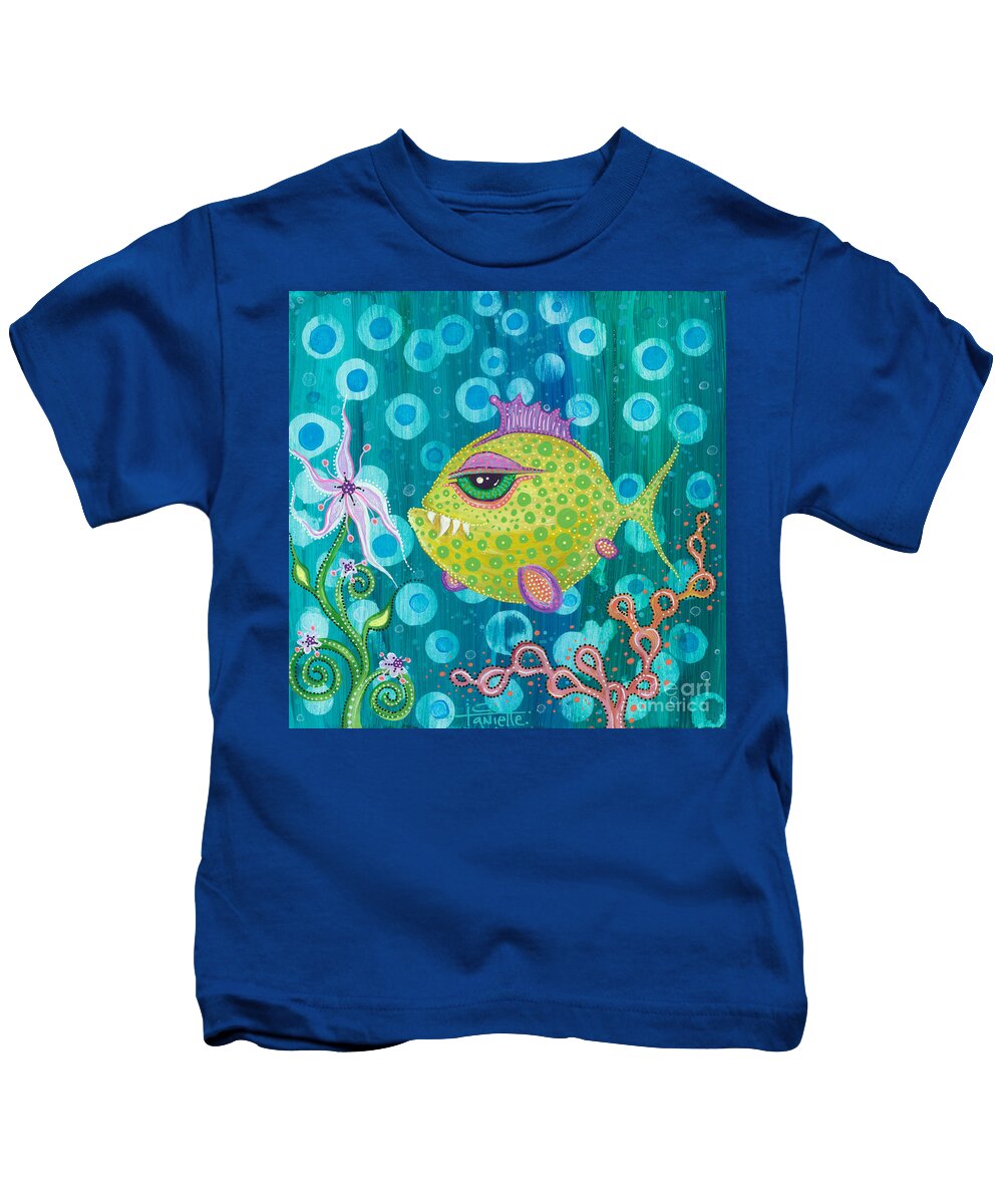 Fish Kids T-Shirt featuring the painting I Got a New Attitude by Tanielle Childers