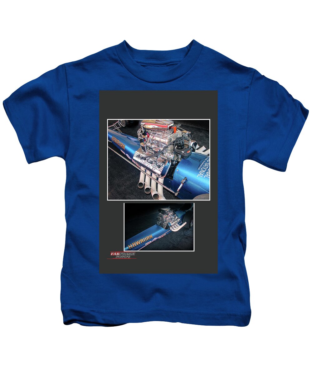 Roland Kids T-Shirt featuring the photograph Hawaiian Dragster collage by Darrell Foster