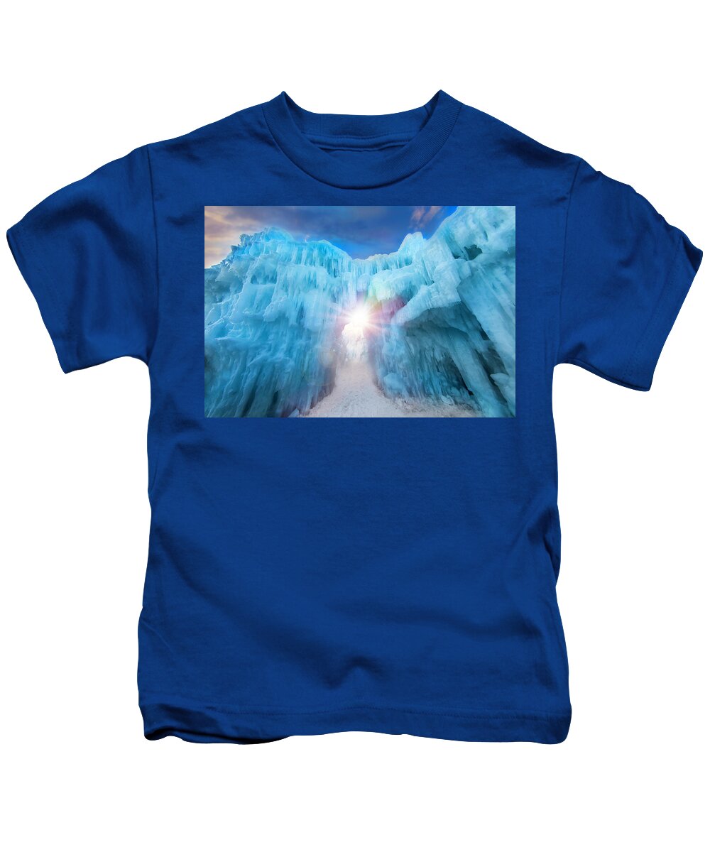 Kids T-Shirt featuring the photograph Ice Castle Dream by Nicole Engstrom