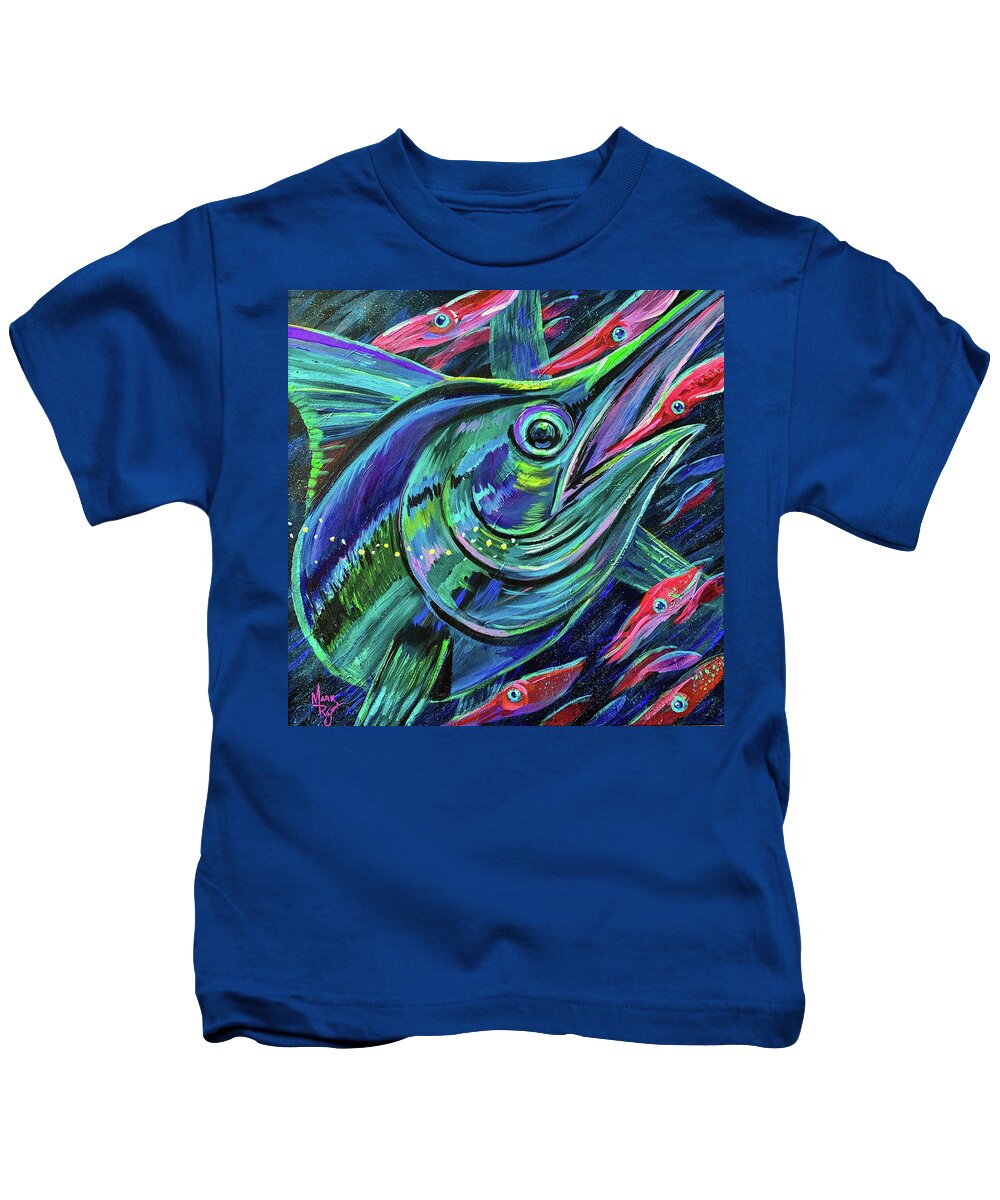 Swordfish Kids T-Shirt featuring the painting Insomnia by Mark Ray
