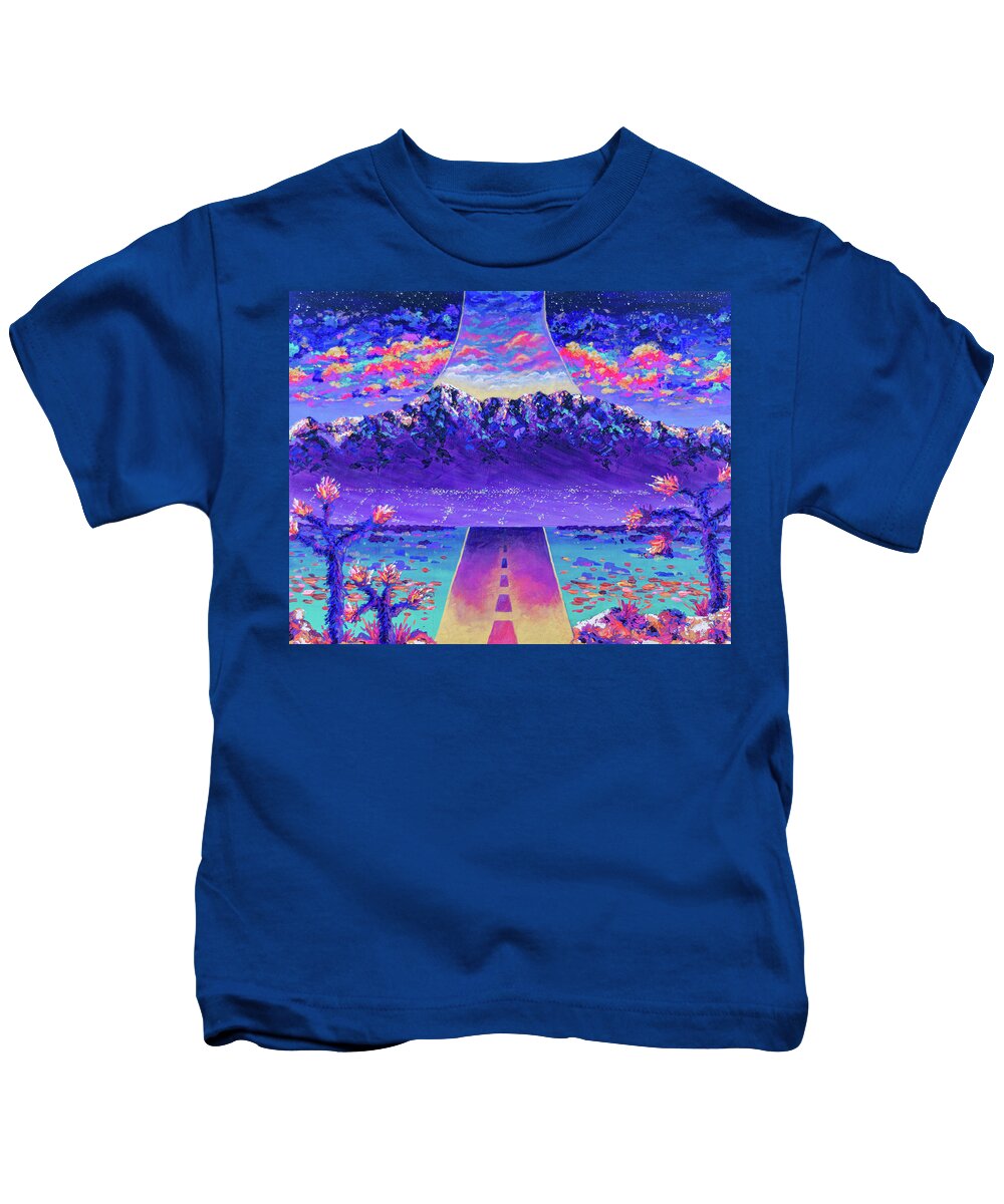 Landscape Kids T-Shirt featuring the painting Intersection of Perceived Reality by Ashley Wright