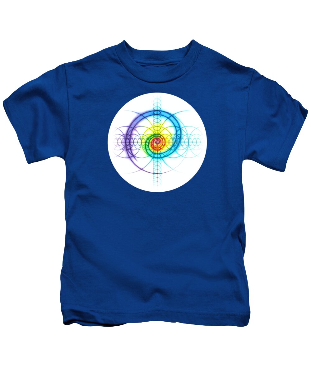 Spiral Kids T-Shirt featuring the drawing Intuitive Geometry Spectrum Spiral by Nathalie Strassburg