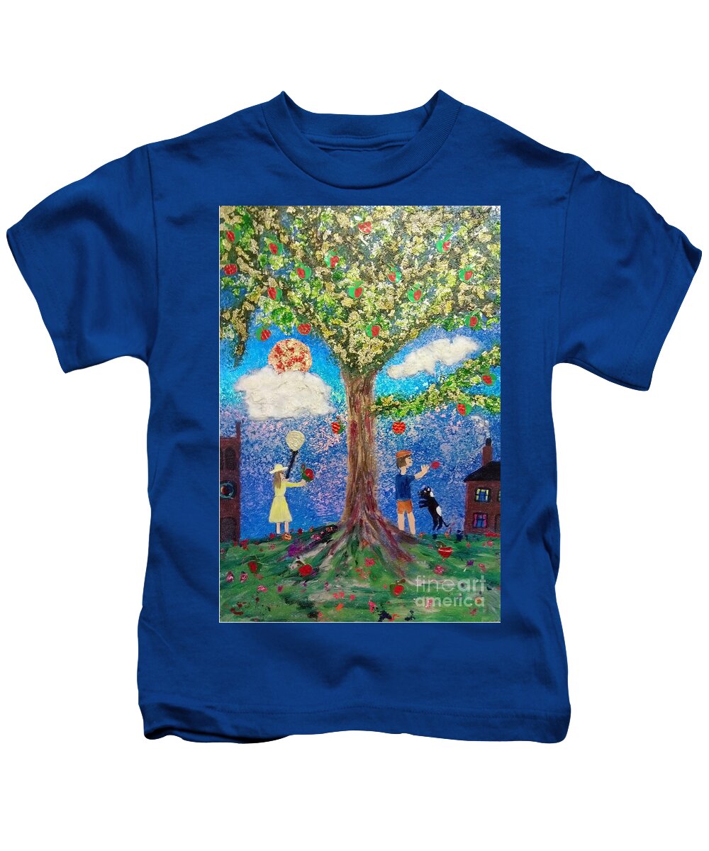 Tree Kids T-Shirt featuring the mixed media Investigating Gravity by David Westwood