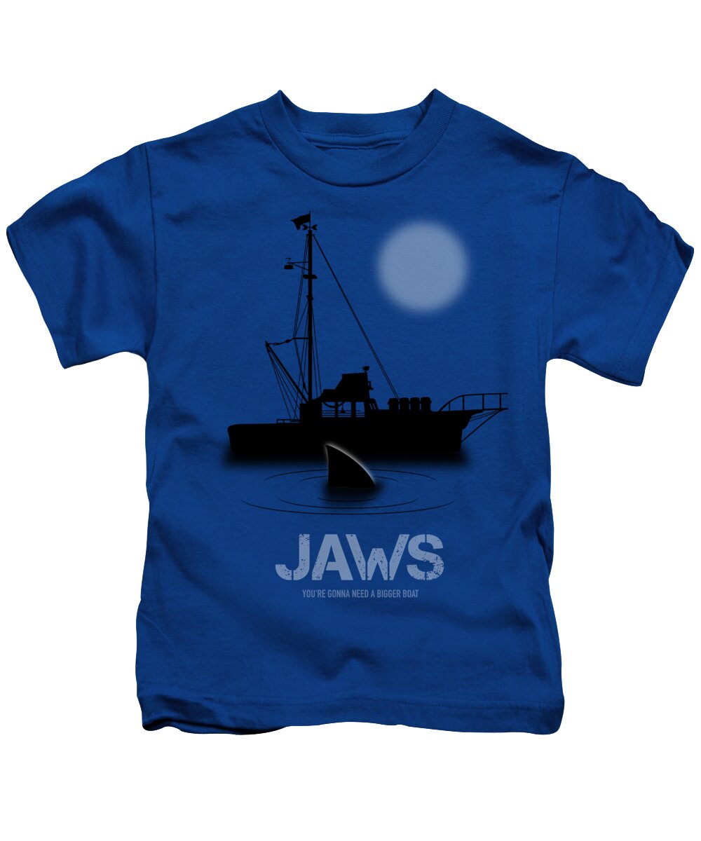 Jaws Kids T-Shirt featuring the digital art Jaws - Alternative Movie Poster by Movie Poster Boy