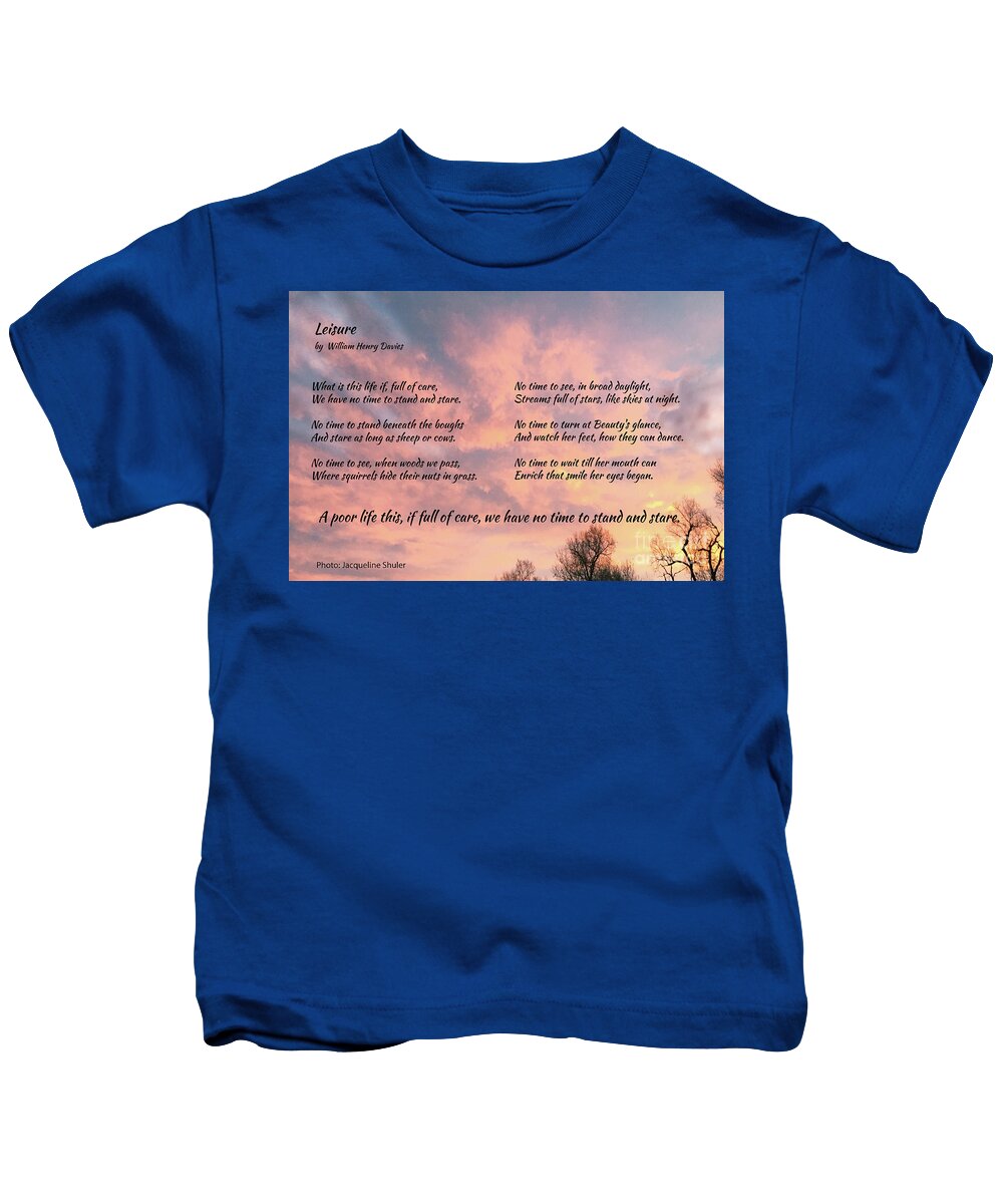 Beauty Kids T-Shirt featuring the photograph Leisure by Jacqueline Shuler