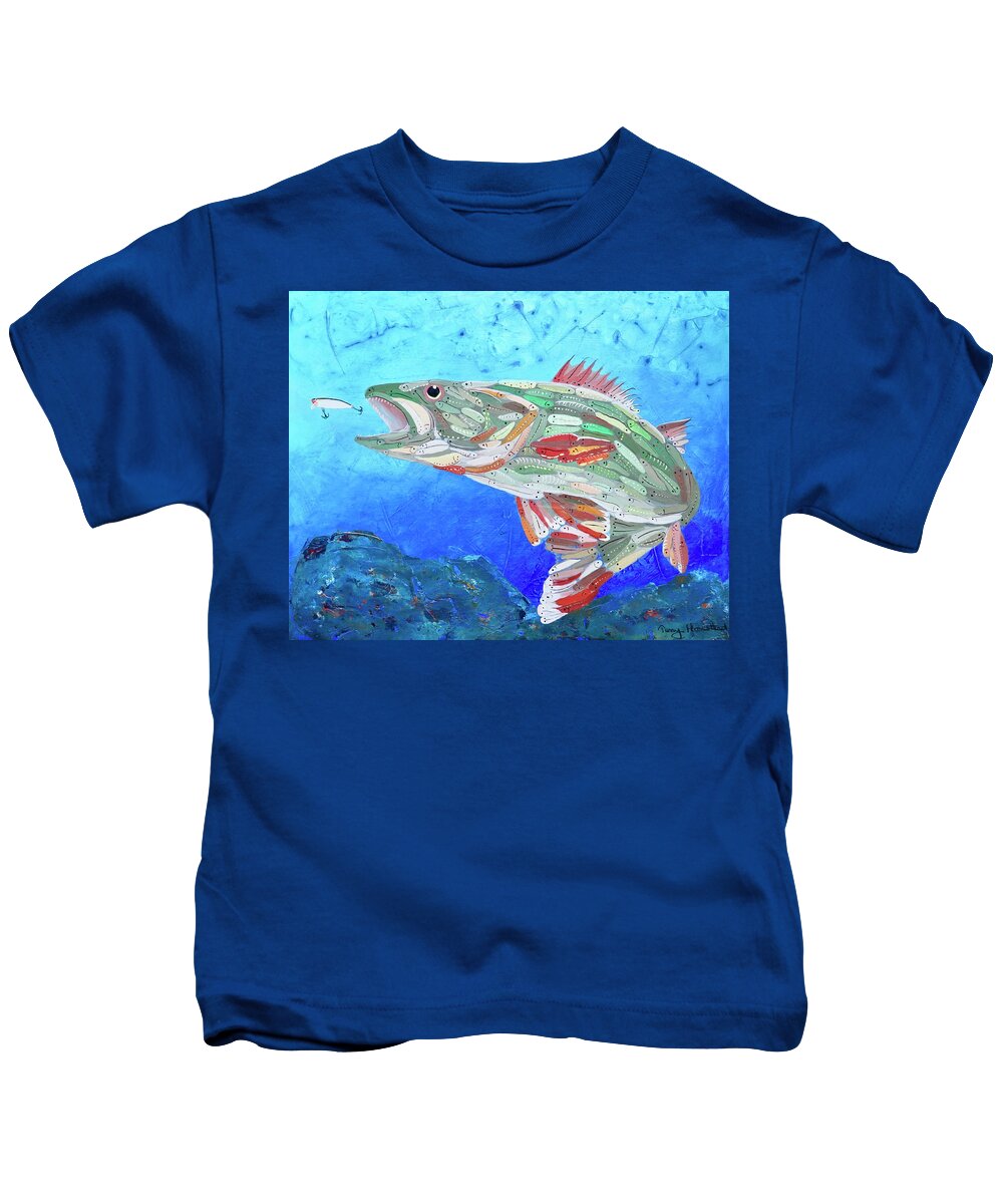 Fish Kids T-Shirt featuring the painting Lured In Again by Terry Honstead