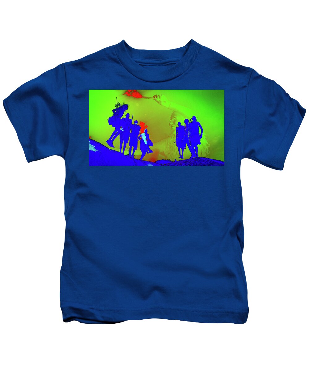 Sunshine Coast Digital Artist Kids T-Shirt featuring the digital art Luvinit Series Fire Jump by Joe Michelli