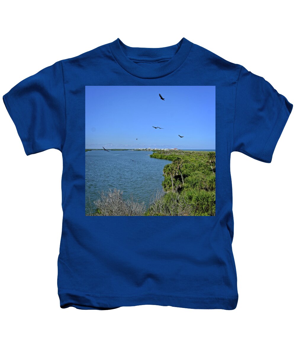 Lagoon Kids T-Shirt featuring the photograph Mosquito Lagoon by George Taylor