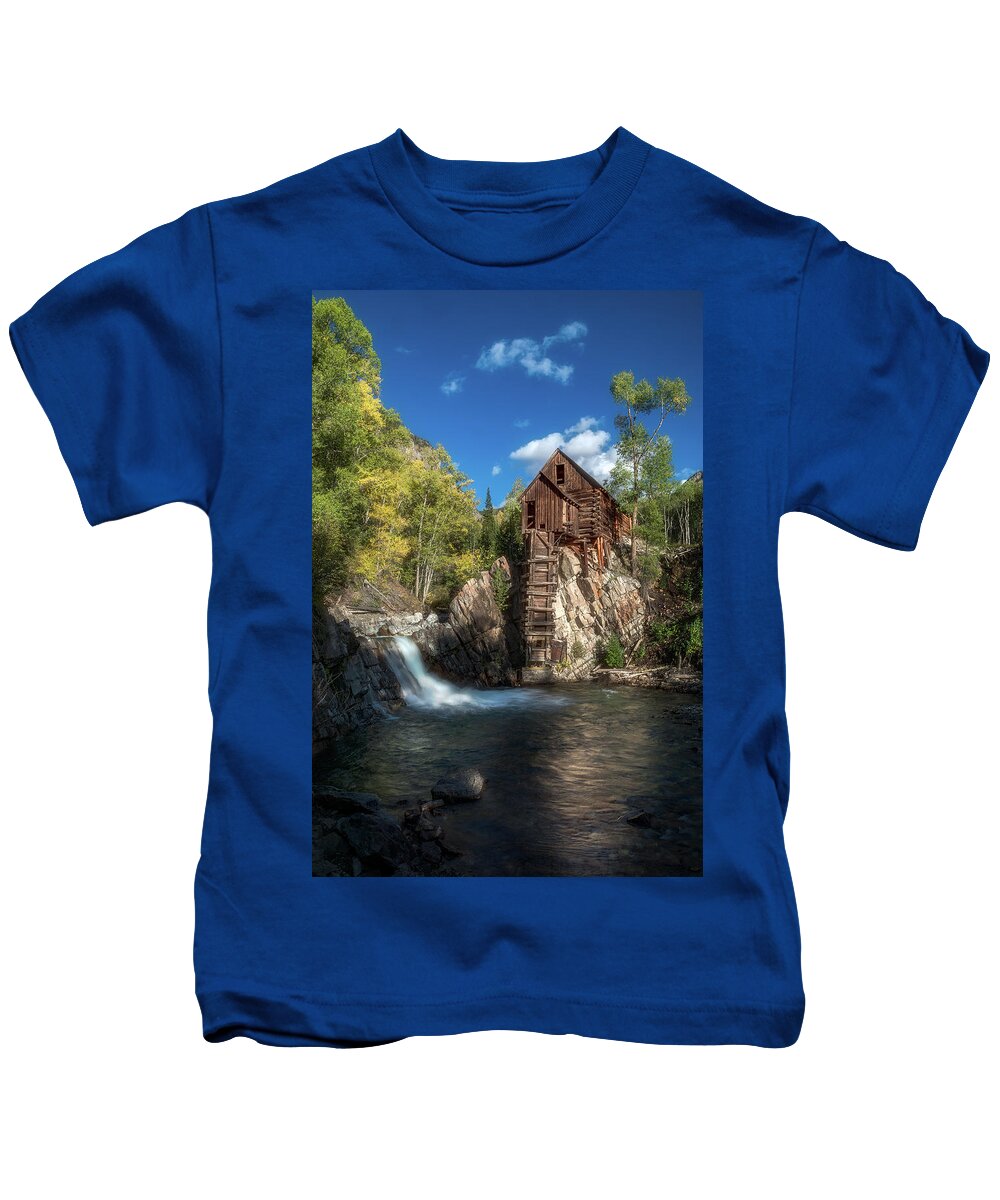 Old Mill Kids T-Shirt featuring the photograph Old Mill Crystal Mill by Bitter Buffalo Photography