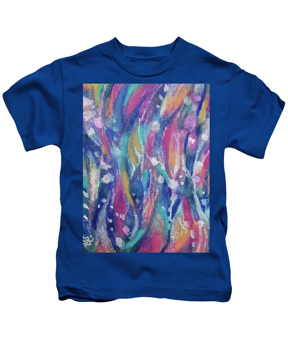 Colorful Abstract Kids T-Shirt featuring the mixed media Pattern1943 by Jean Batzell Fitzgerald