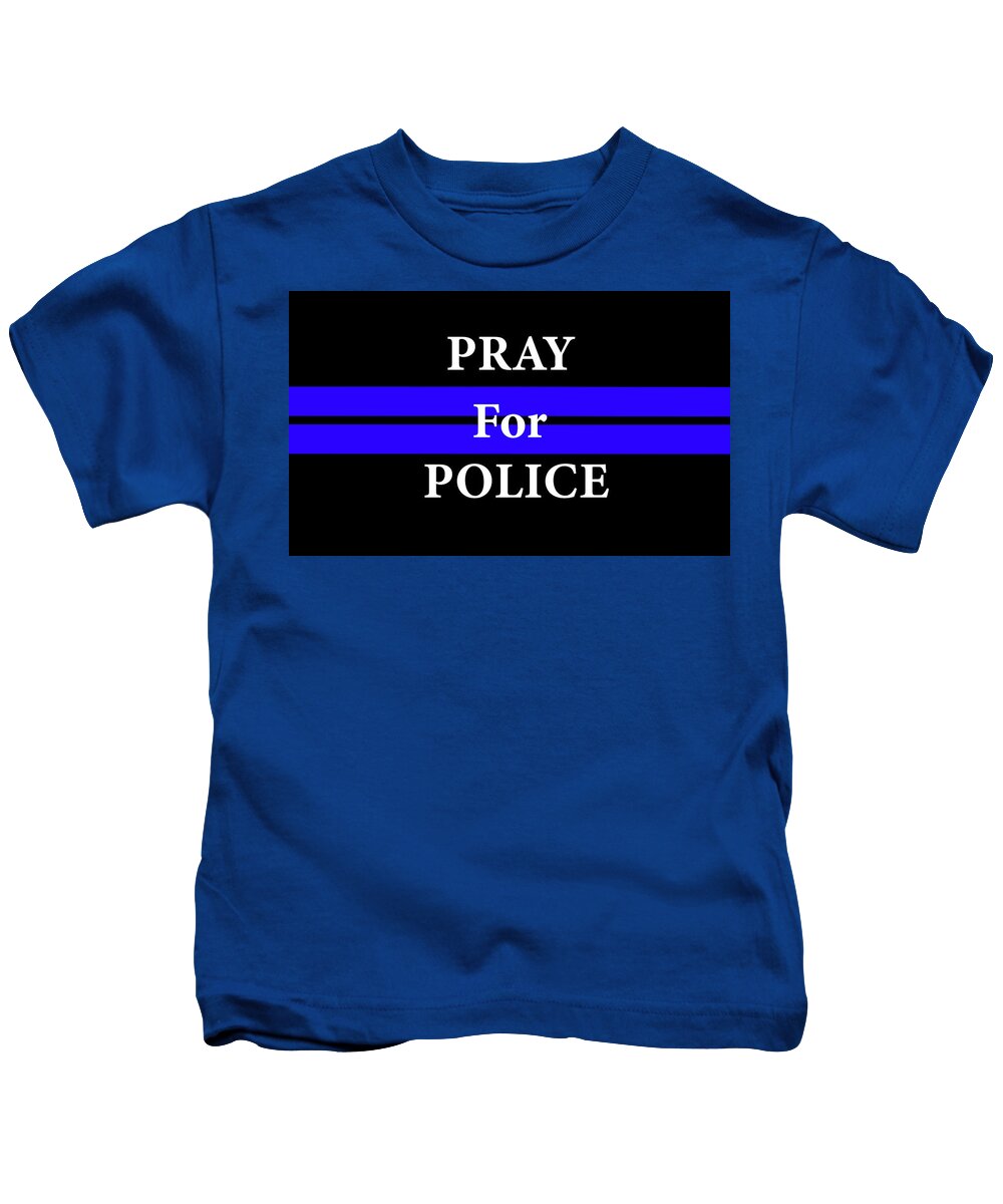 Police Kids T-Shirt featuring the photograph Pray For Police by David Morefield
