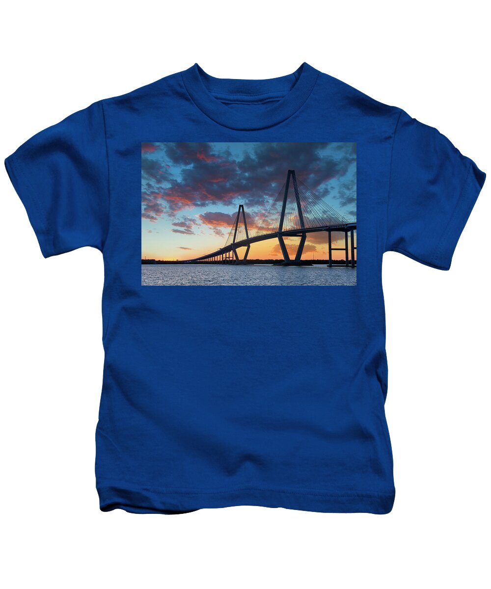 Charleston Kids T-Shirt featuring the photograph Ravenel Bridge in Charleston by Jon Glaser