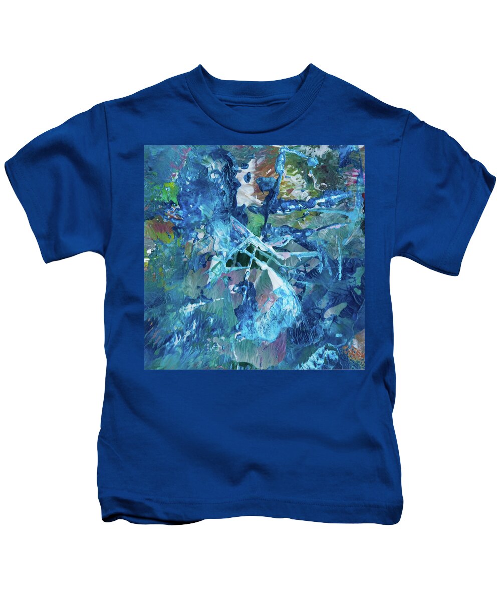 Encaustic Kids T-Shirt featuring the painting Rhapsody In Blue by Lee Beuther