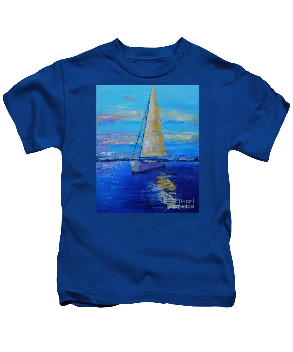 Sail Kids T-Shirt featuring the painting Sail Away With Me by Dan Campbell