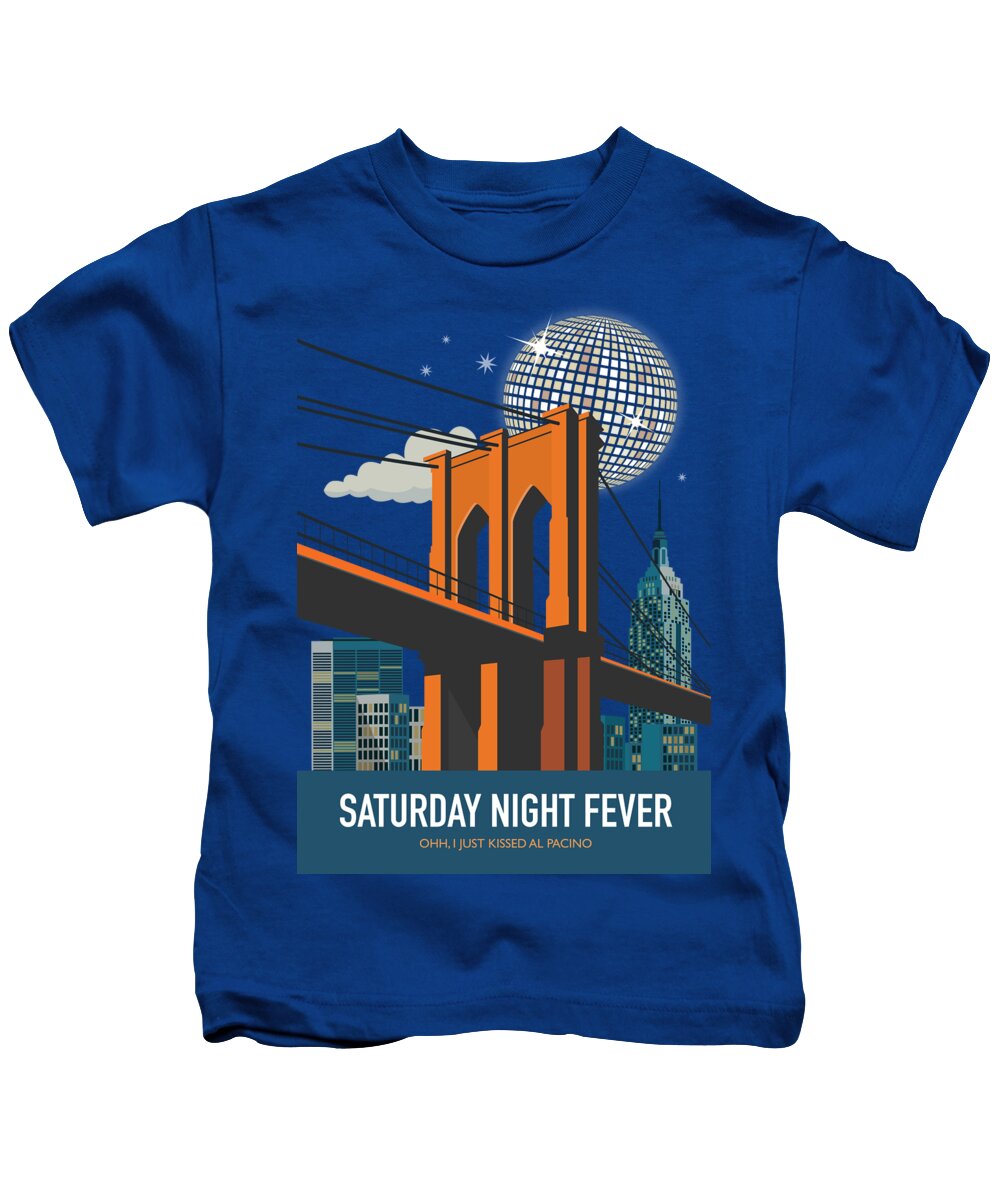 Saturday Night Fever Kids T-Shirt featuring the digital art Saturday Night Fever - Alternative Movie Poster by Movie Poster Boy