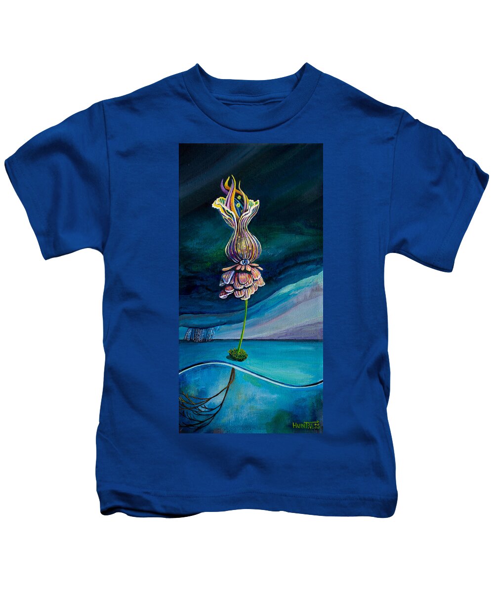 Optimism Kids T-Shirt featuring the painting Shine Bright by Mindy Huntress