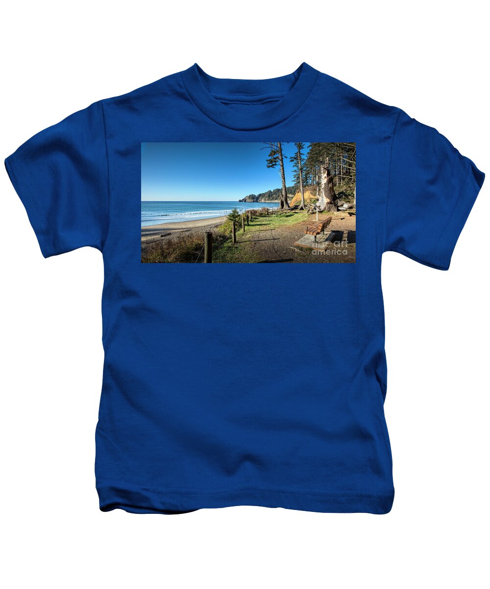 Short Sands Beach Oswald West State Park Oregon Coast Kids T-Shirt featuring the photograph Short Sands Beach Oswald West State Park Oregon Coast by Dustin K Ryan