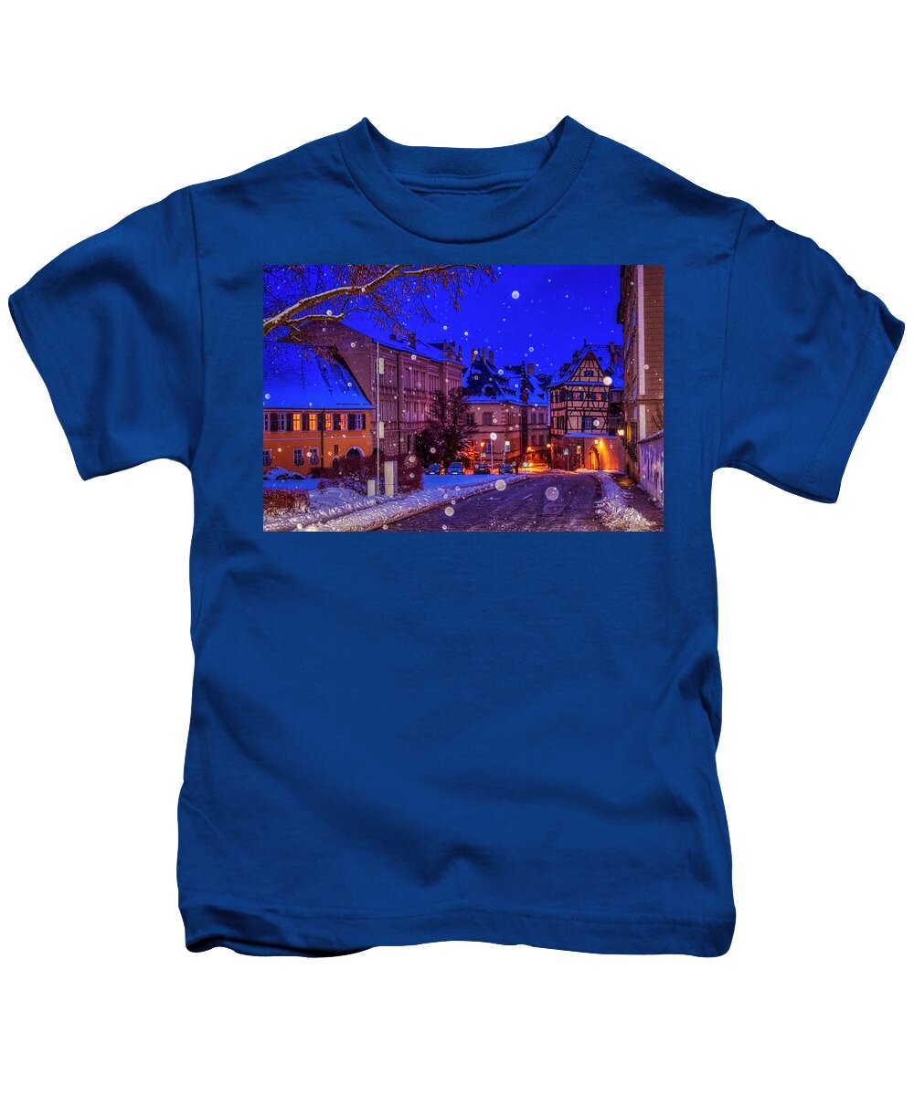 Silent Night Kids T-Shirt featuring the photograph Silent Night in Bamberg, Germany #2 by Tatiana Travelways