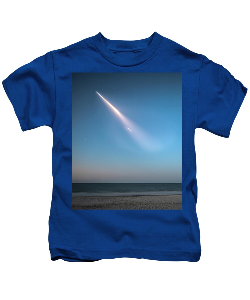 Spacex Kids T-Shirt featuring the photograph SpaceX on the way to the ISS by Nick Noble