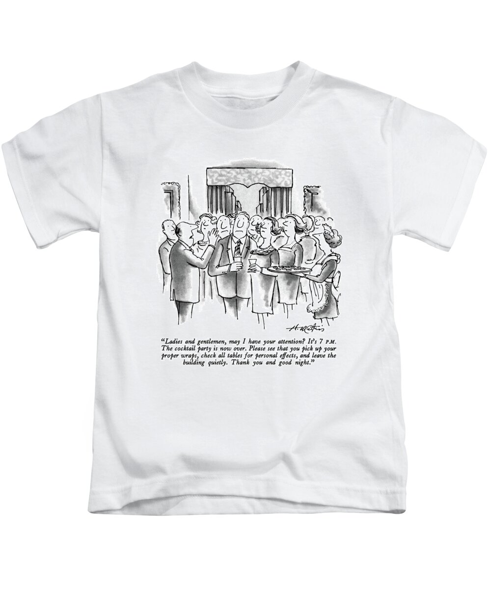 
Parties Kids T-Shirt featuring the drawing Ladies And Gentlemen #1 by Henry Martin