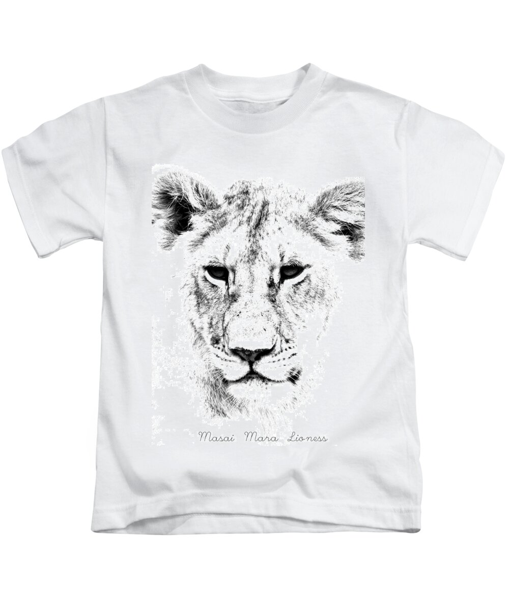 Lion Kids T-Shirt featuring the photograph Lion Portrait #1 by Aidan Moran
