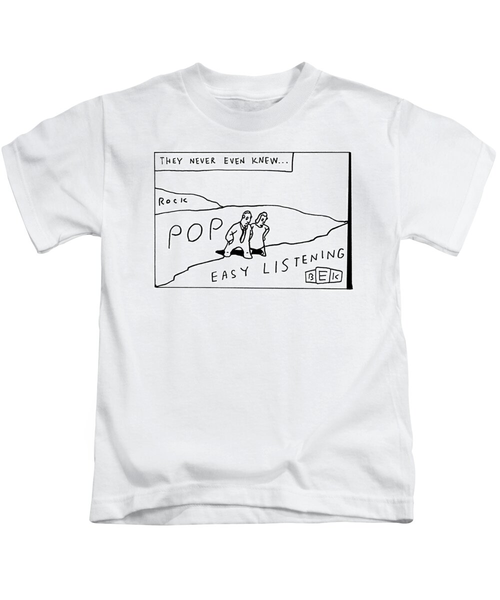 Music Kids T-Shirt featuring the drawing The Title Reads #2 by Bruce Eric Kaplan