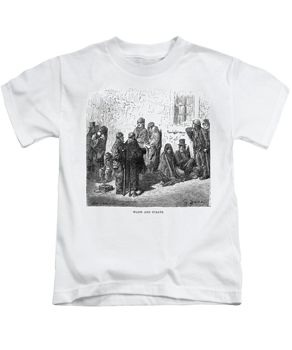 1872 Kids T-Shirt featuring the drawing London #35 by Gustave Dore