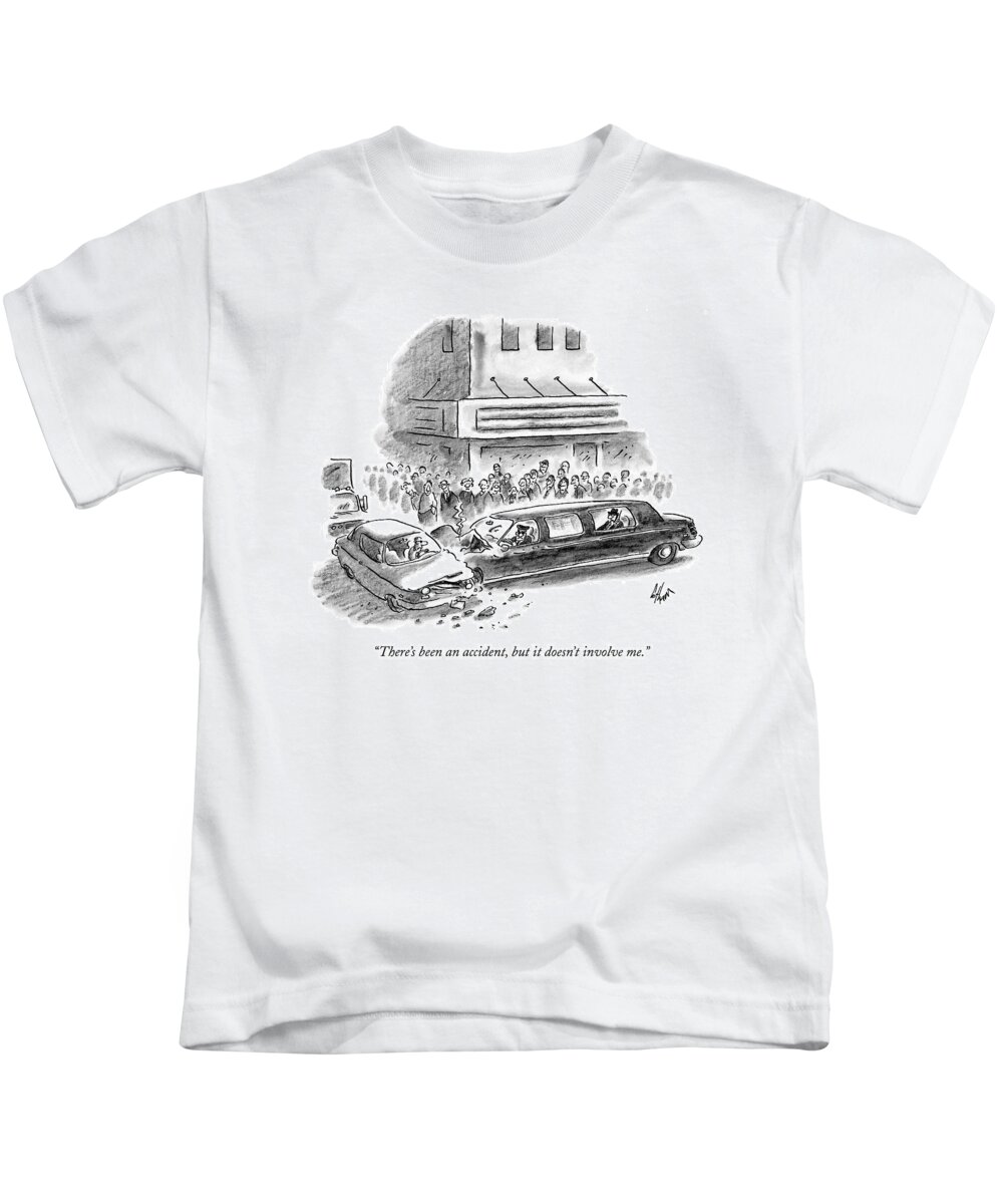 Limo Kids T-Shirt featuring the drawing There's Been An Accident by Frank Cotham
