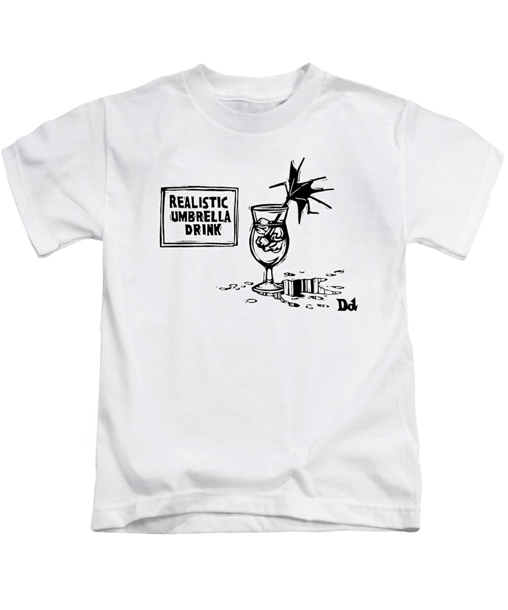 Realistic Umbrella Drink Kids T-Shirt featuring the drawing New Yorker October 24th, 2016 by Drew Dernavich
