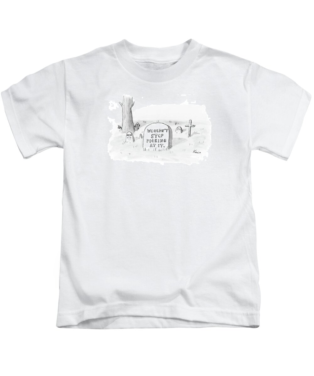 Tomb Kids T-Shirt featuring the drawing New Yorker October 16th, 2006 by Zachary Kanin
