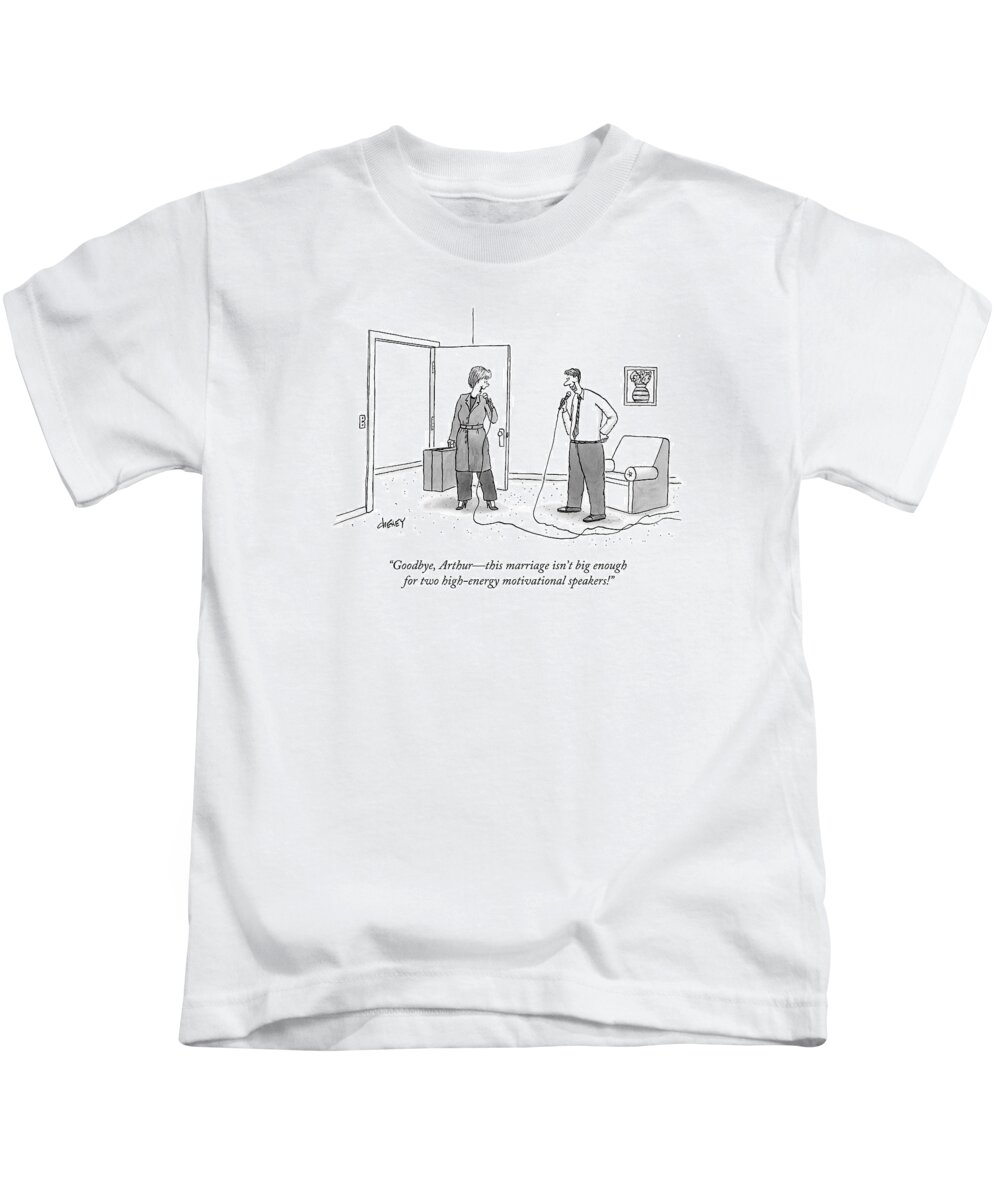 Marriage Kids T-Shirt featuring the drawing Goodbye, Arthur - This Marriage Isn't Big Enough by Tom Cheney