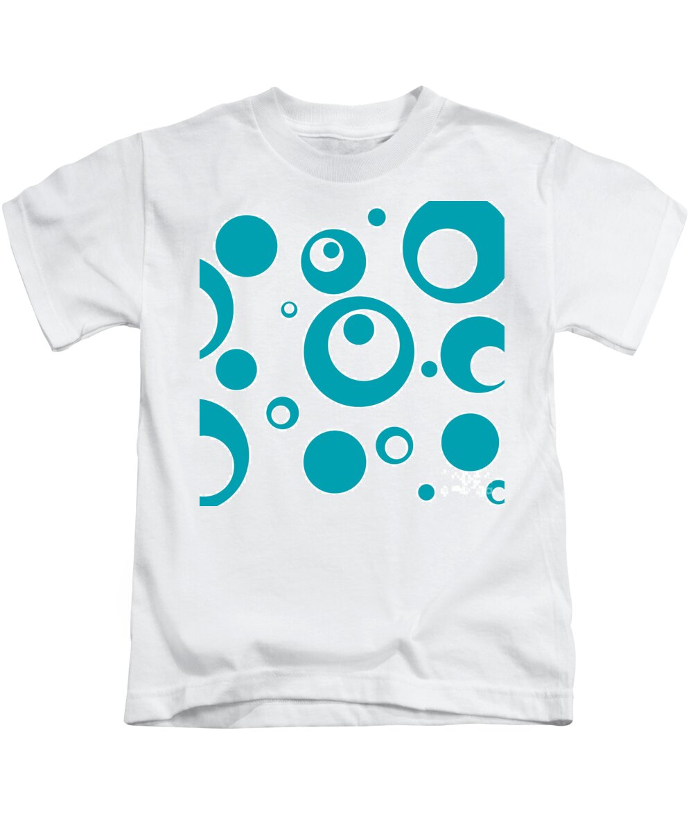 Circles Kids T-Shirt featuring the digital art Hang Ten on White by Creative Solutions RipdNTorn