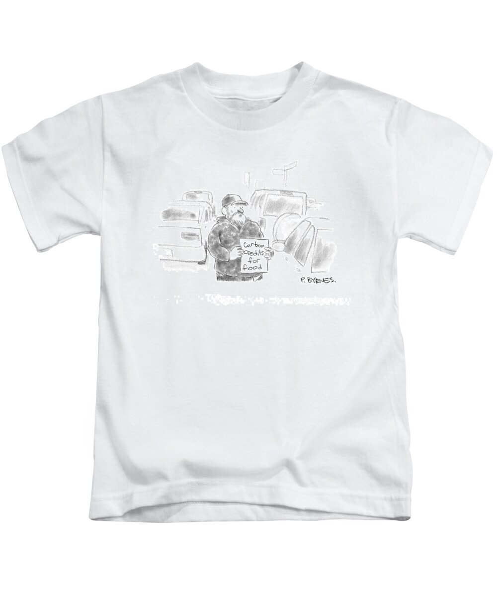 Homeless Kids T-Shirt featuring the drawing New Yorker March 24th, 2008 by Pat Byrnes
