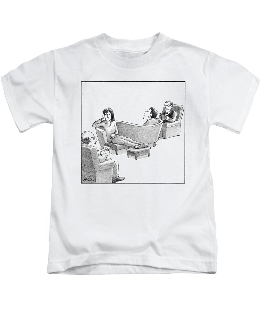 Captionless Kids T-Shirt featuring the drawing Couples Therapy by Harry Bliss