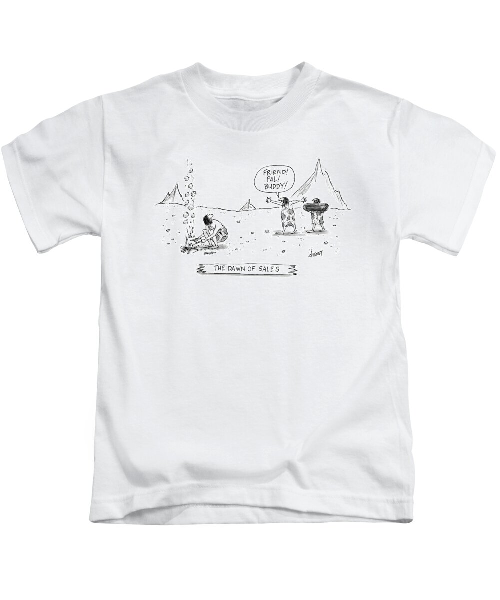 Captionless Kids T-Shirt featuring the drawing New Yorker March 23rd, 2009 by Tom Cheney