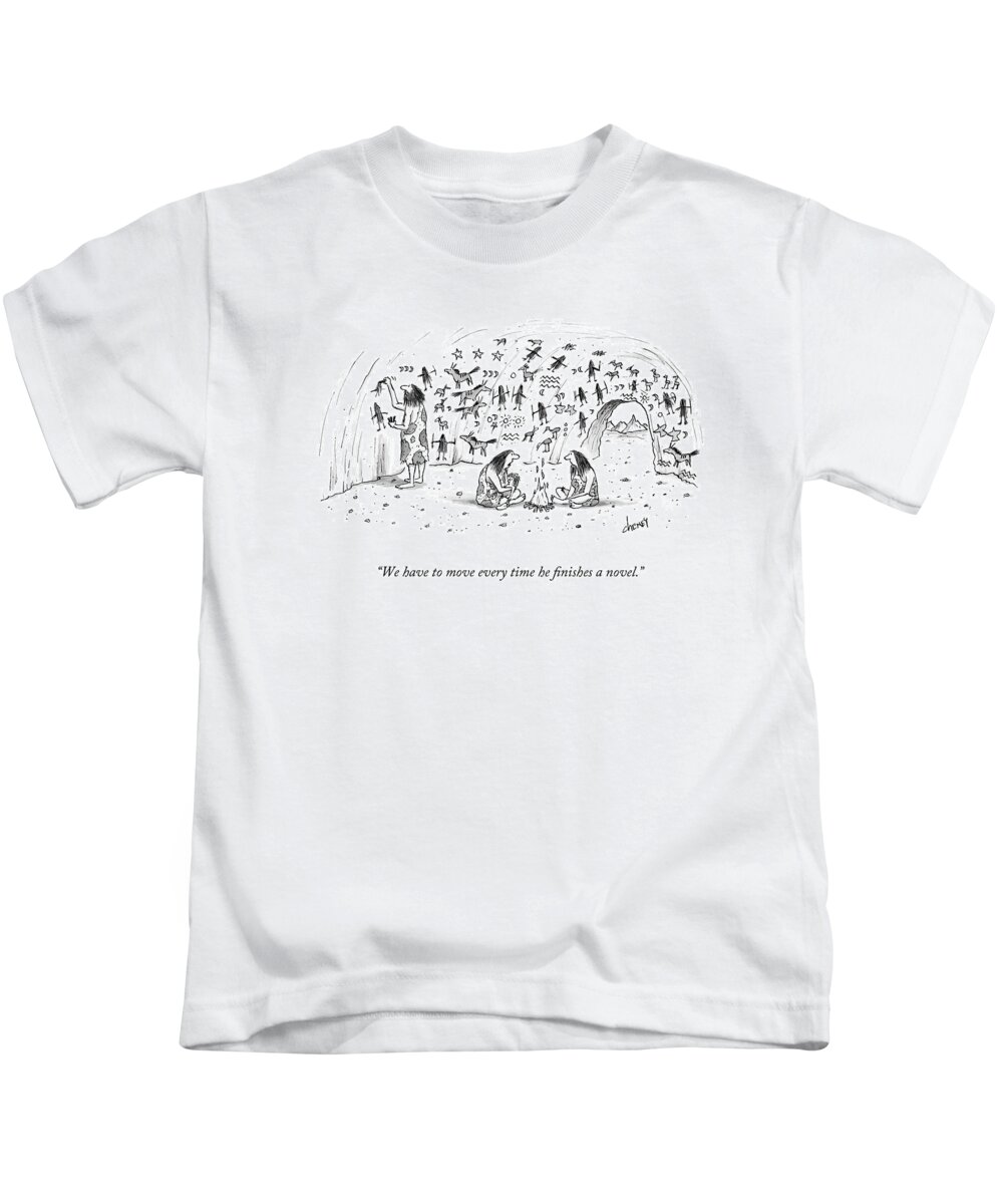 Cave Kids T-Shirt featuring the drawing We Have To Move Every Time by Tom Cheney