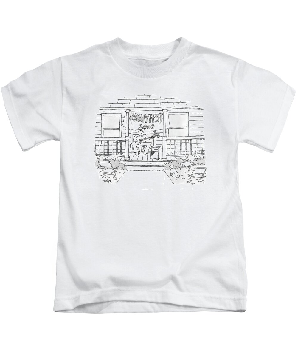 Country Kids T-Shirt featuring the drawing Jimmyfest 2006 by Jack Ziegler