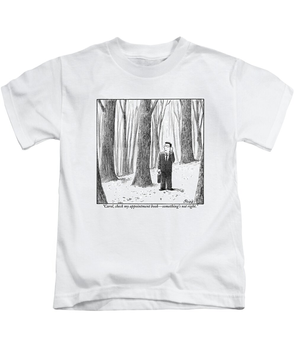 Lost Kids T-Shirt featuring the drawing A Businessman Is Seen Standing In The Middle by Harry Bliss