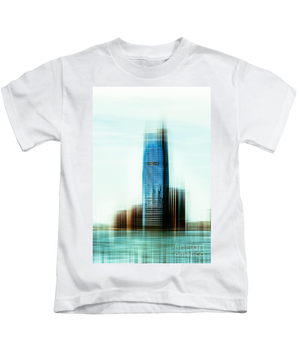 Nyc Kids T-Shirt featuring the photograph A look to New Jersey II - steel by Hannes Cmarits