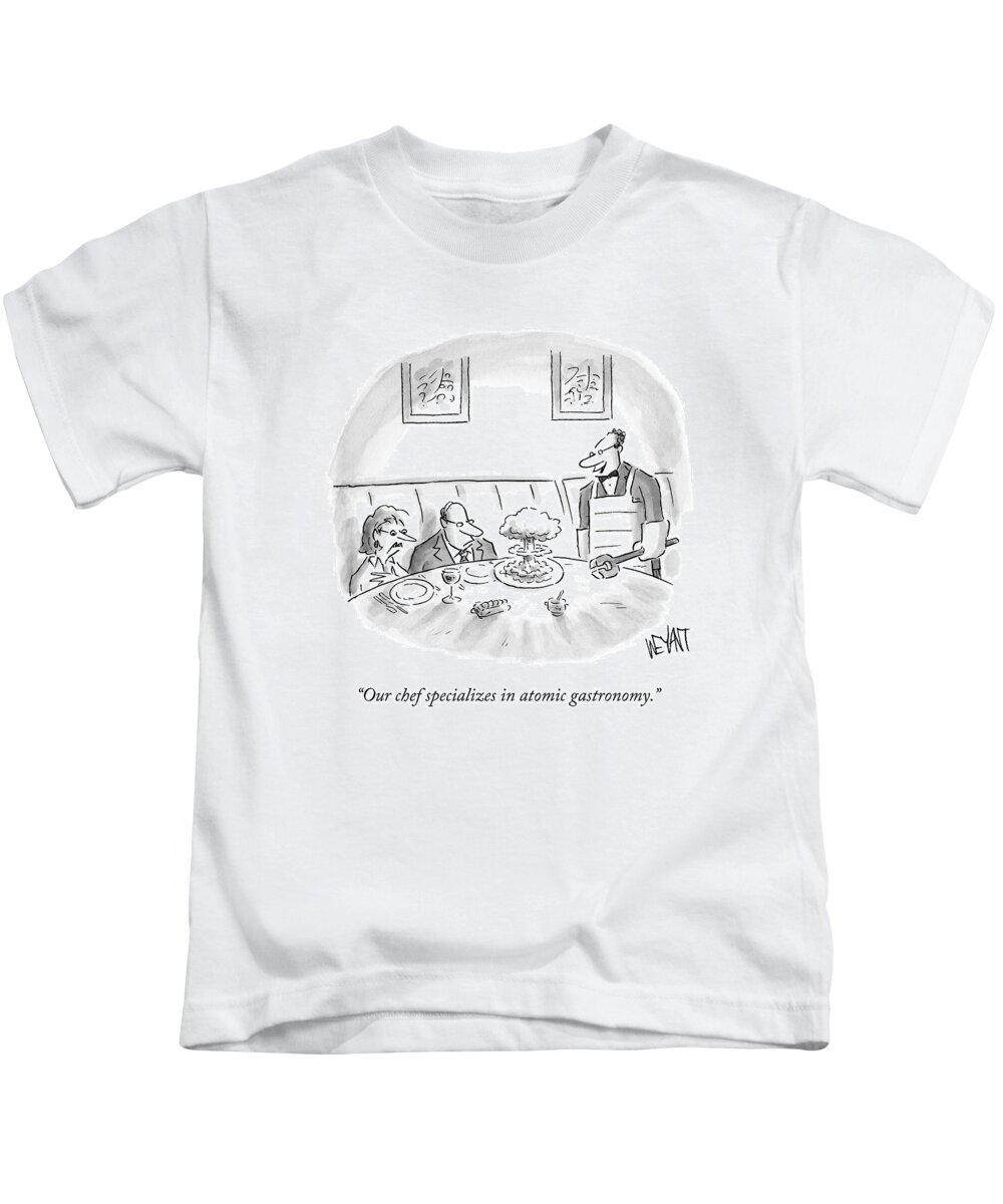 Nuclear Kids T-Shirt featuring the drawing A Waiter Served A Man A Plate Of Food That by Christopher Weyant