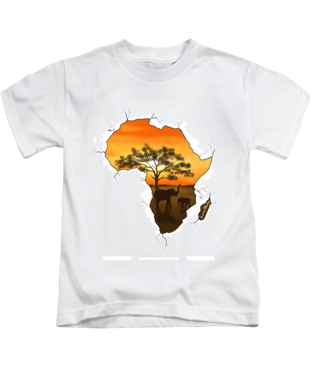 Digital Kids T-Shirt featuring the painting Africa by Veronica Minozzi