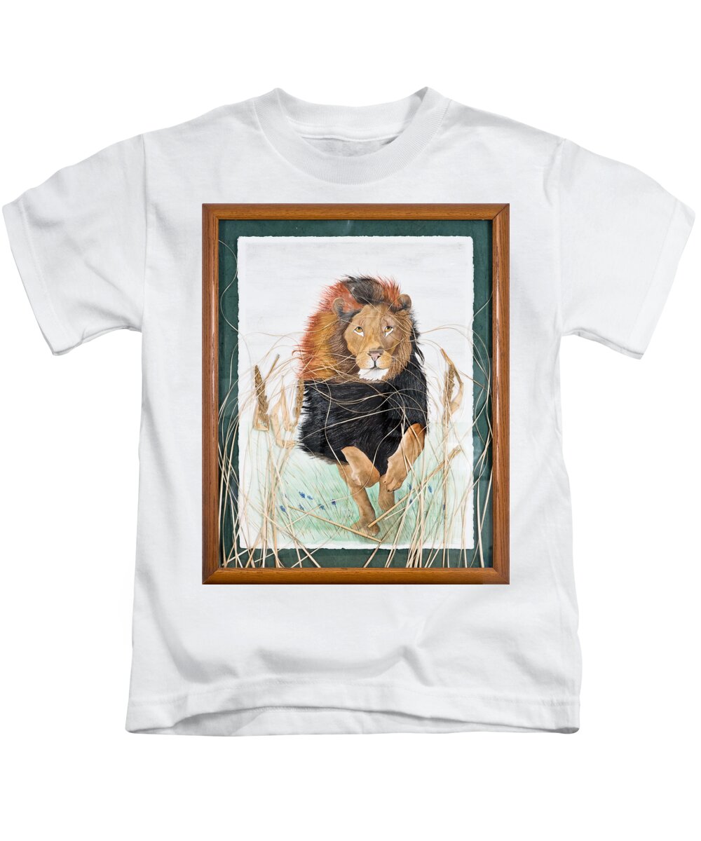 Lion Kids T-Shirt featuring the painting African King by Joette Snyder
