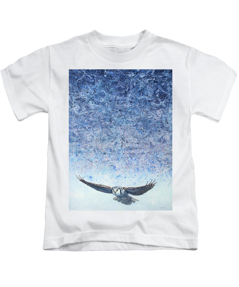 Owl Kids T-Shirt featuring the painting Ahead of the Storm by James W Johnson