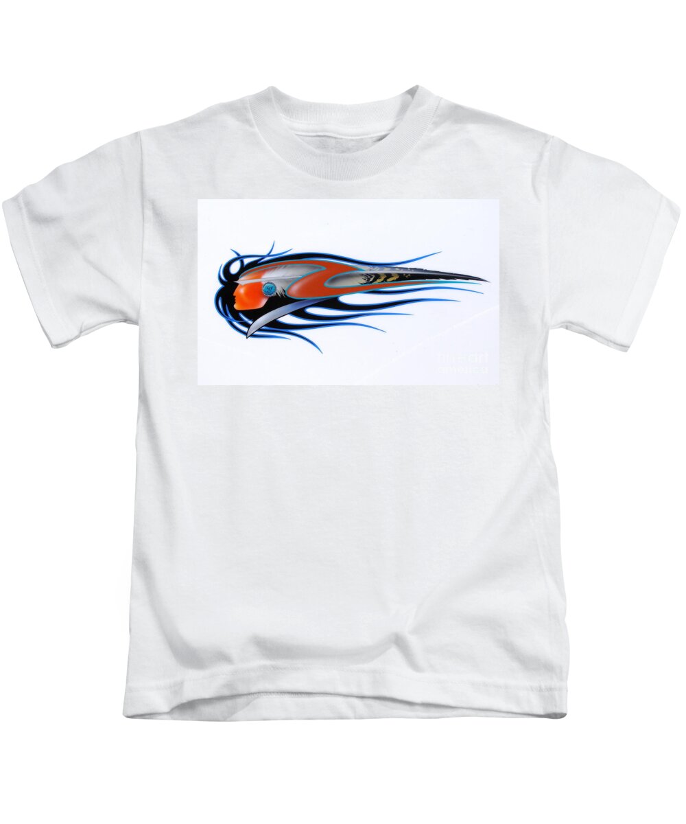 American Indian Kids T-Shirt featuring the painting American Sprit by Alan Johnson